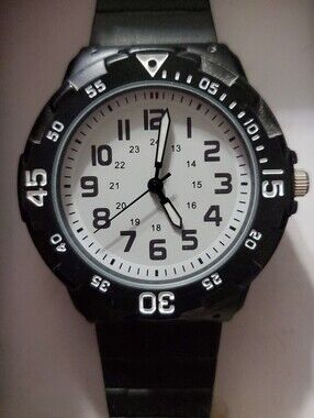 George Men's Analog Black Resin Strap Watch Quartz Movement